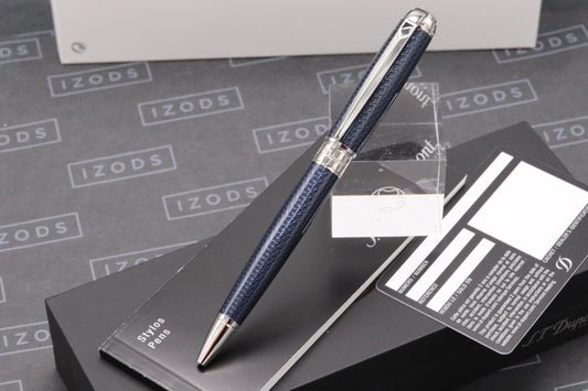 S.T. Dupont Fire Head Medium Blue Guilloche Ballpoint Pen image 1