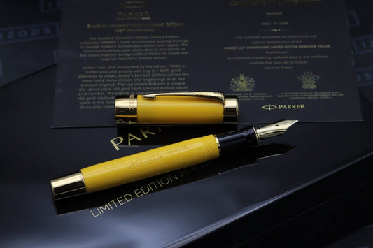 Parker Duofold Mandarin Yellow 125th Anniversary LE Fountain Pen - NEVER INKED image 1