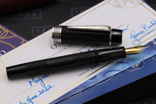 Onoto Magna Classic Black Chased Plunger Fill Prototype Fountain Pen image 1
