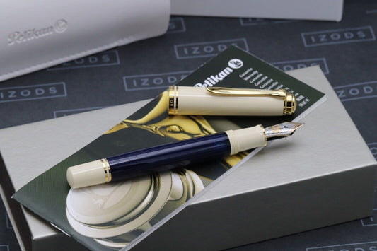 Pelikan Souveran M800 Cream Blue Fountain Pen - BB Nib image 1