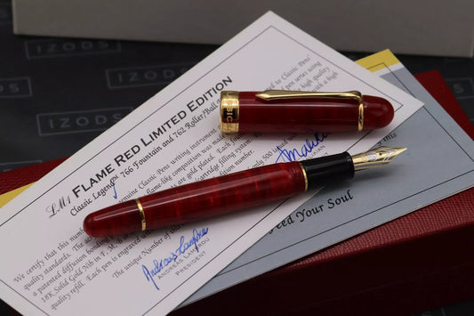 Classic Pens LM1 Flame Red Limited Edition Fountain Pen - UNUSED - IB Nib image 1