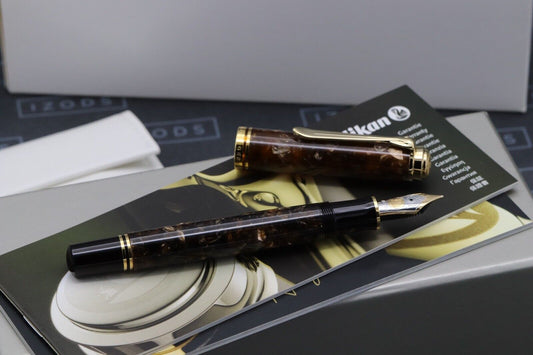 Pelikan Souveran M800 Renaissance Brown Fountain Pen - DIPPED - EF Nib image 1