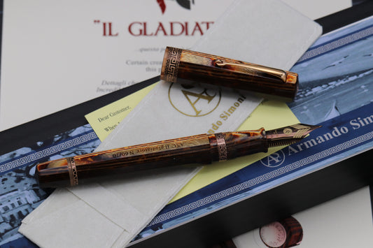 ASC IL Gladiatore Arco Bronze Celluloid LE70 Fountain Pen - #8 Magiflex Nib