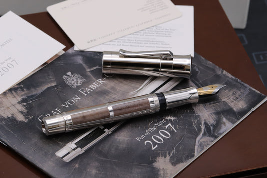 Graf von Faber-Castell Pen of the Year 2007 Petrified Wood Fountain Pen - UNUSED