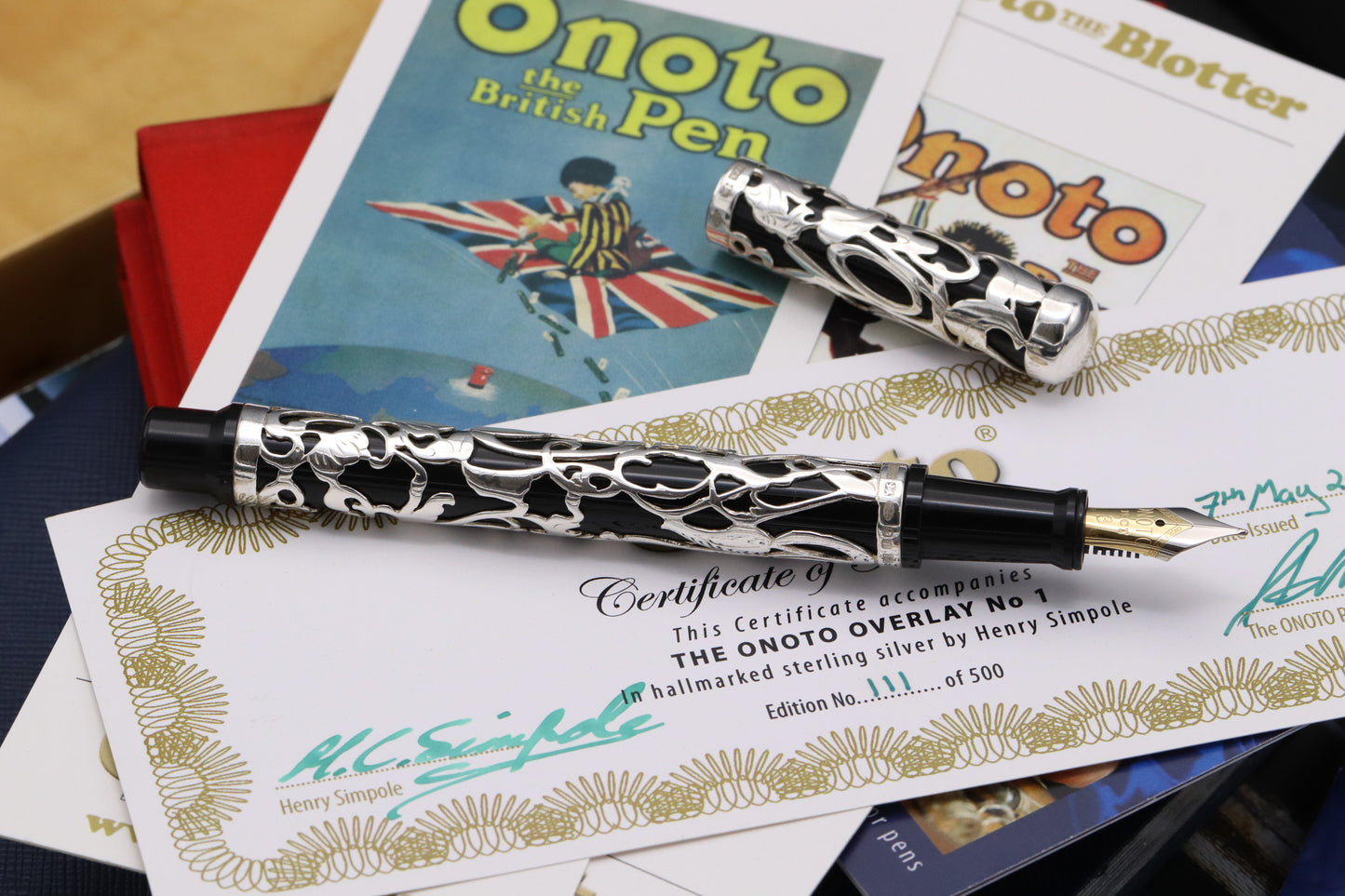 Onoto Overlay No. 1 Sterling Silver Henry Simpole LE500 Fountain Pen - UNUSED