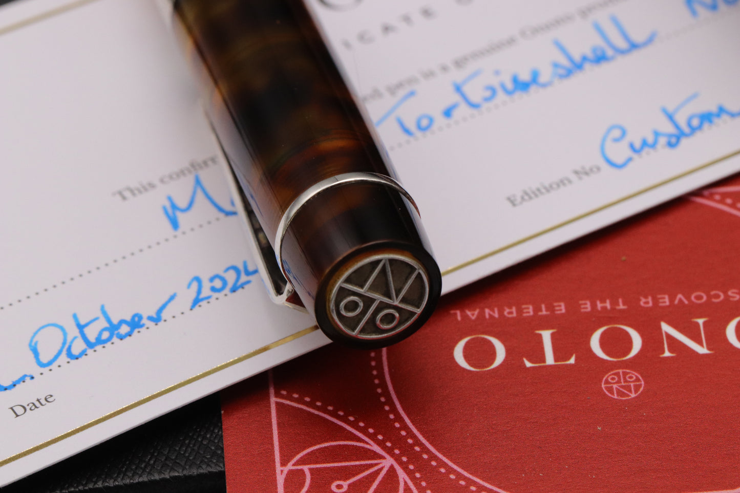 Onoto Magna Tortoiseshell Oceania Turtle Prototype Fountain Pen - EF #8 Ti Nib