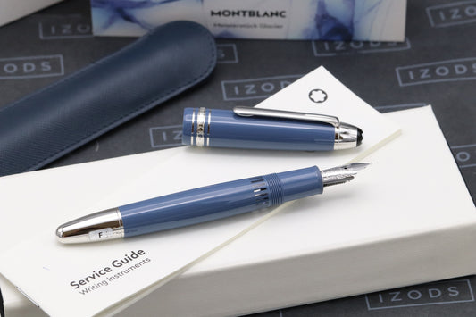 Montblanc Meisterstuck 146 LeGrand Glacier Fountain Pen and Pouch