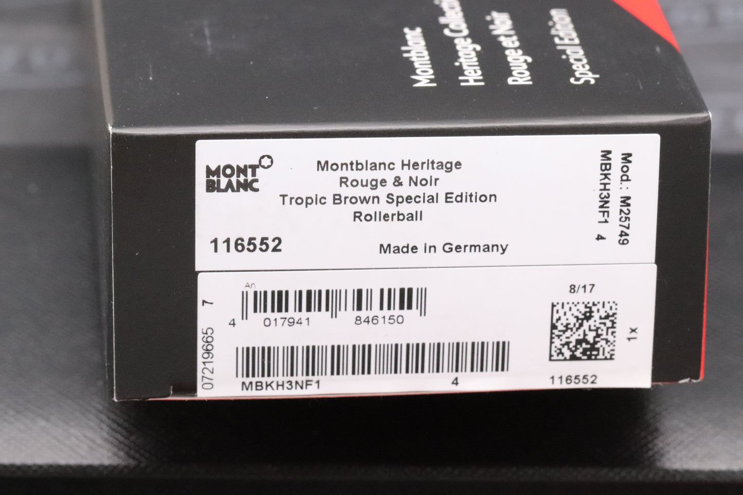 Montblanc Heritage Rouge et Noir Tropic Brown SE Rollerball Pen - UNUSED