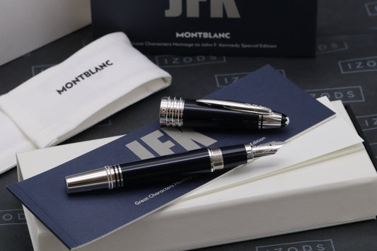 Montblanc Great Characters JFK Blue Special Edition Fountain Pen - DIPPED - Fine Nib