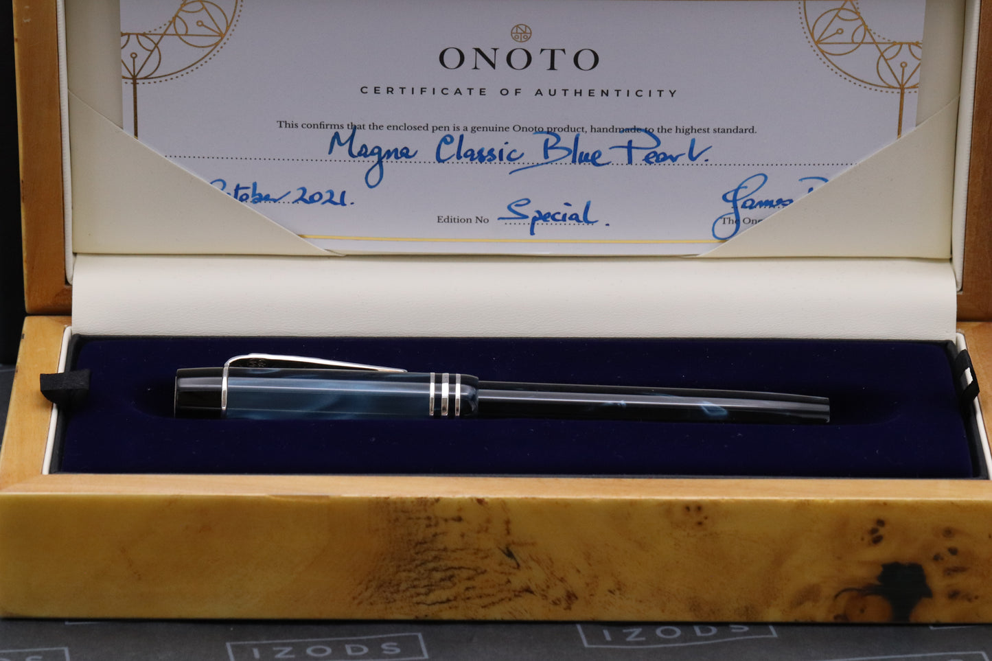 Onoto Magna Blue Pearl Prototype Special Edition Fountain Pen