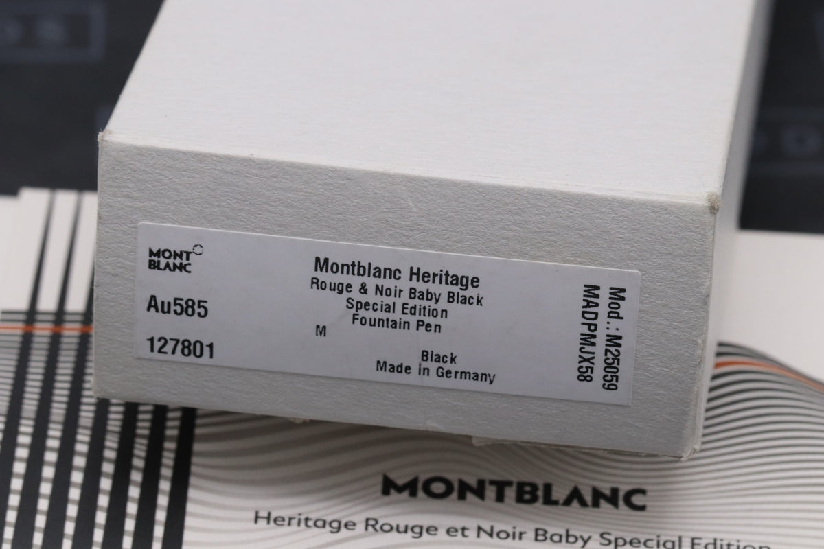 Montblanc Heritage Rouge et Noir Baby Black Resin Fountain Pen - DIPPED