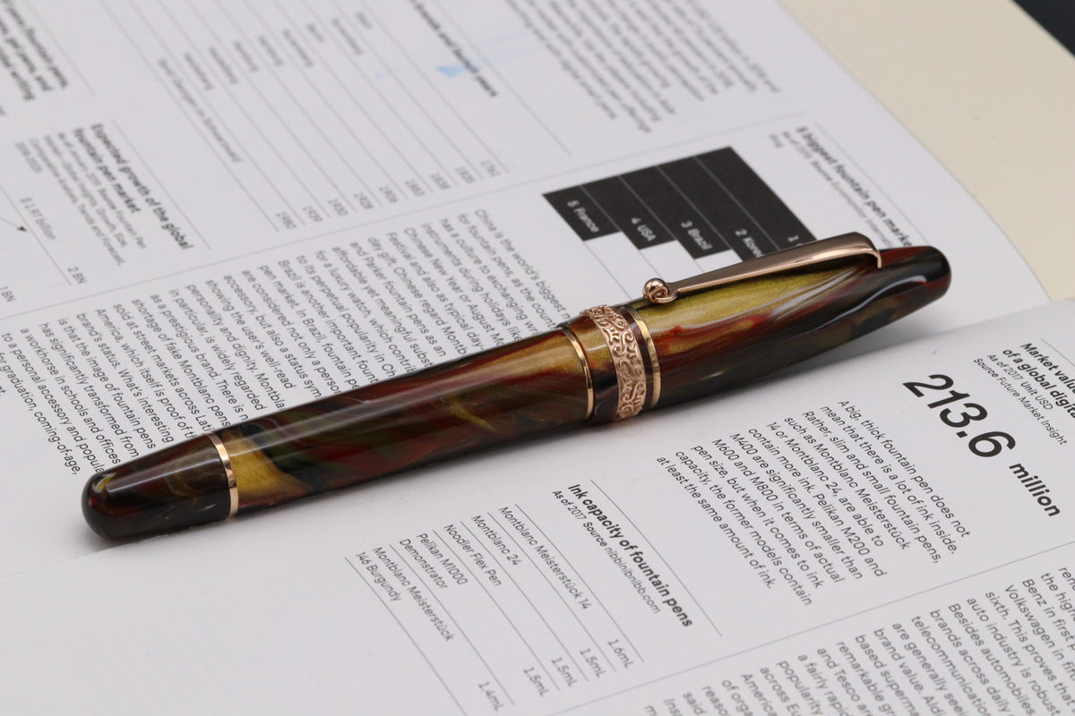 Maiora Ultra Ogiva Golden Age Fire Rose Gold Fountain Pen