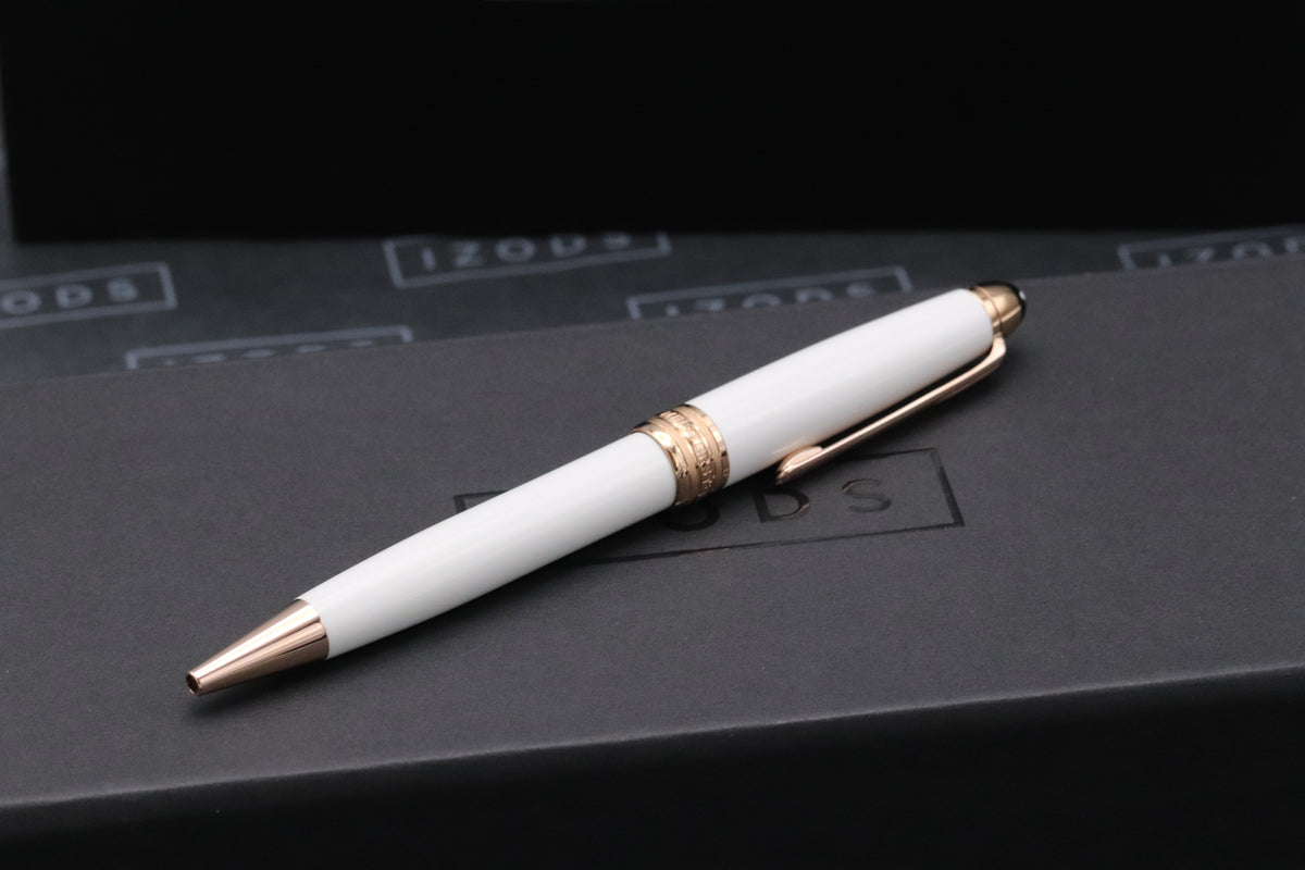 Montblanc Meisterstuck Classique White Red Gold Solitaire Ballpoint Pen