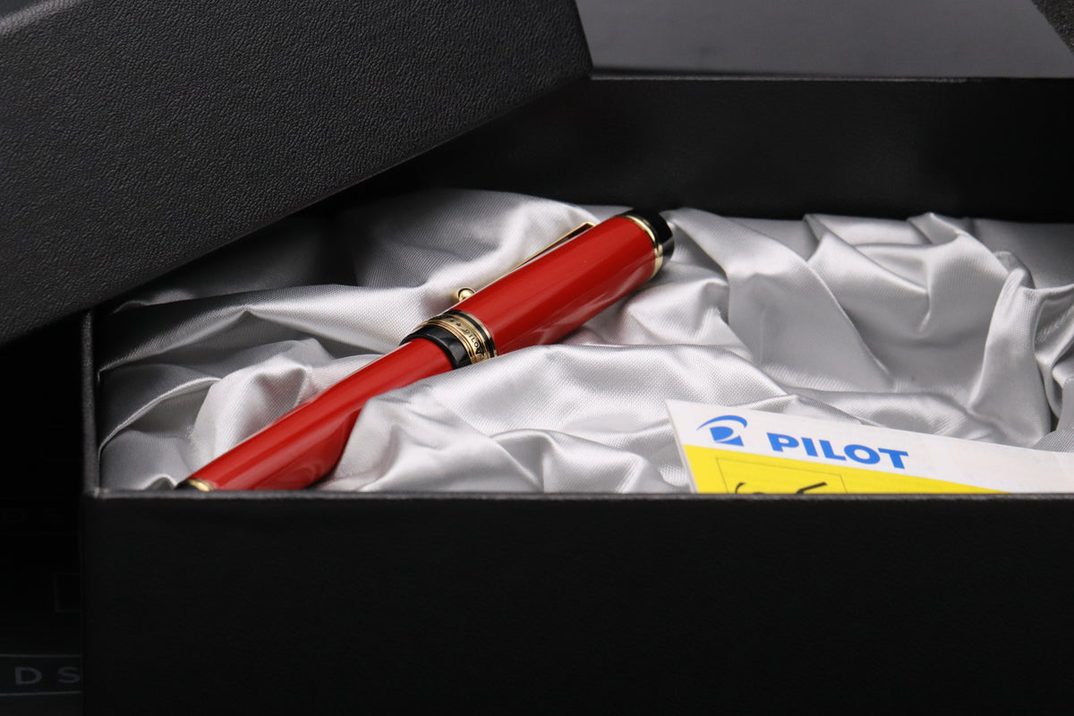 Pilot Custom 845 Urushi Vermilion Fountain Pen - Dipped - Medium Nib