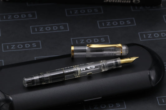 Pelikan 'M481' Demonstrator Fountain Pen - NEVER INKED - Steel Broad Nib