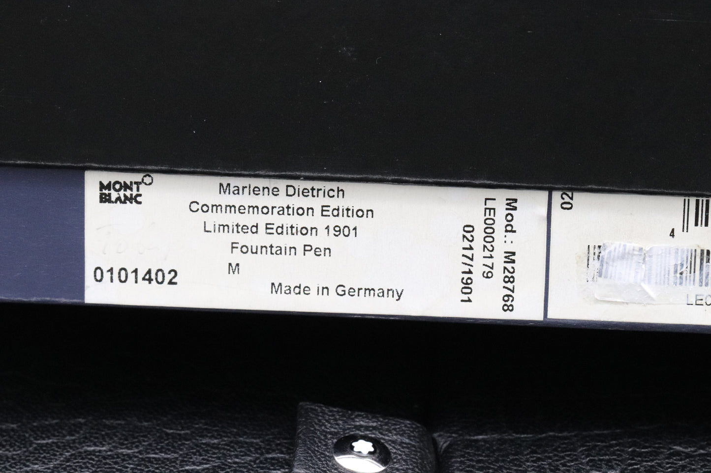 Montblanc Muses Marlene Dietrich 1901 Commemoration Edition Fountain Pen - UNUSED