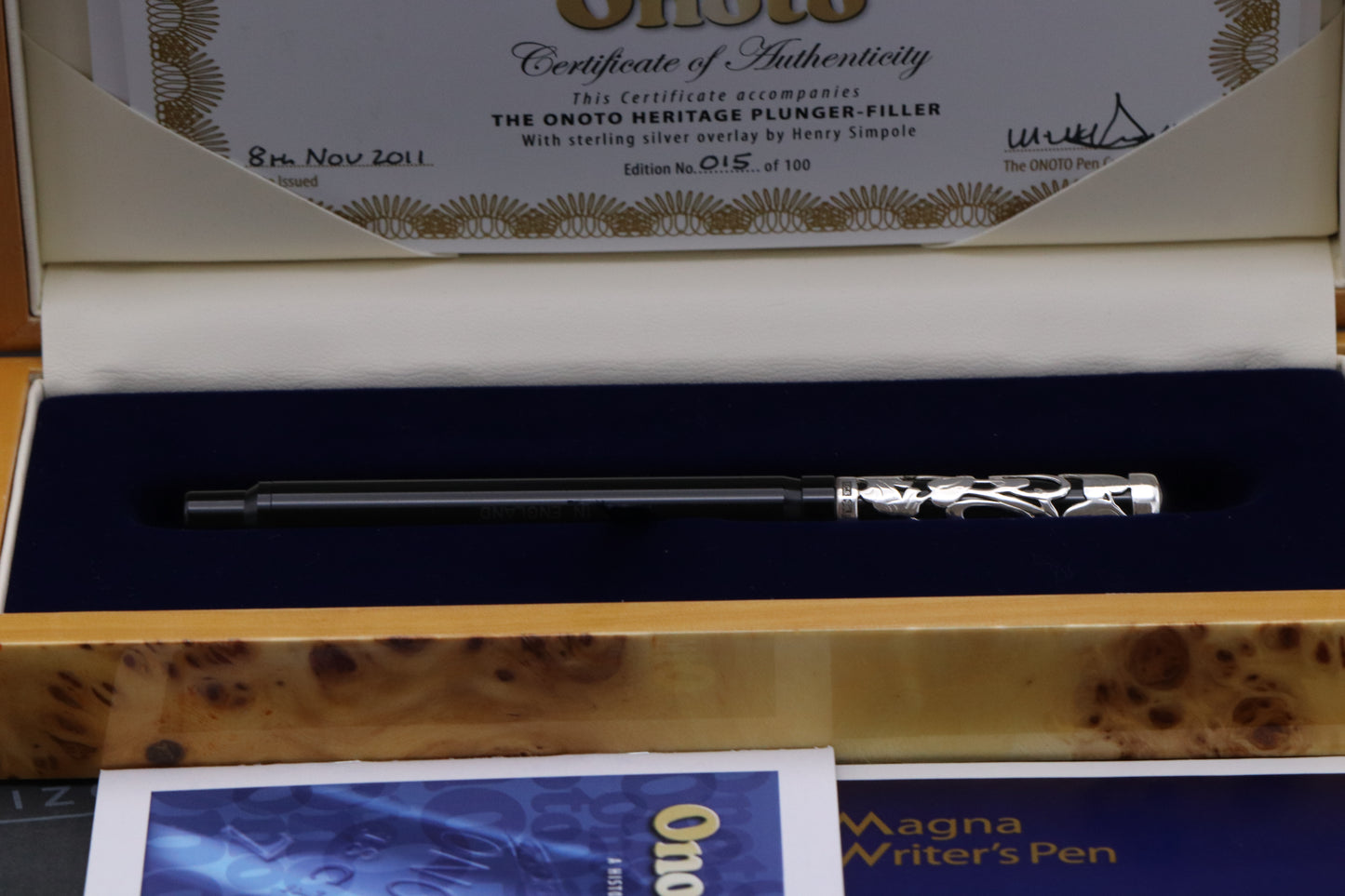 Onoto Heritage Sterling Silver Henry Simpole LE100 Plunger Filler Fountain Pen