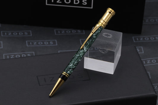 Parker Duofold International MKI Green Marble Ballpoint Pen - 1991