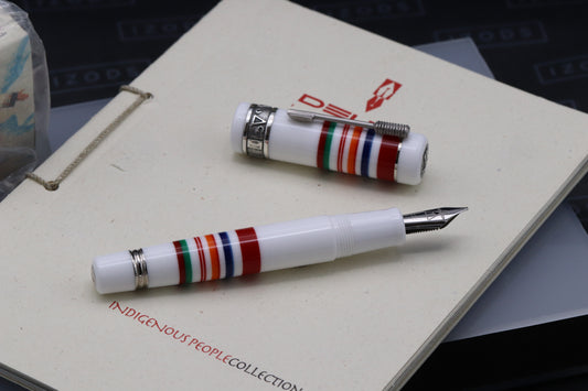 Delta Indigenous People Silver Inuit LE1576 Fountain Pen - UNUSED - Stub Nib
