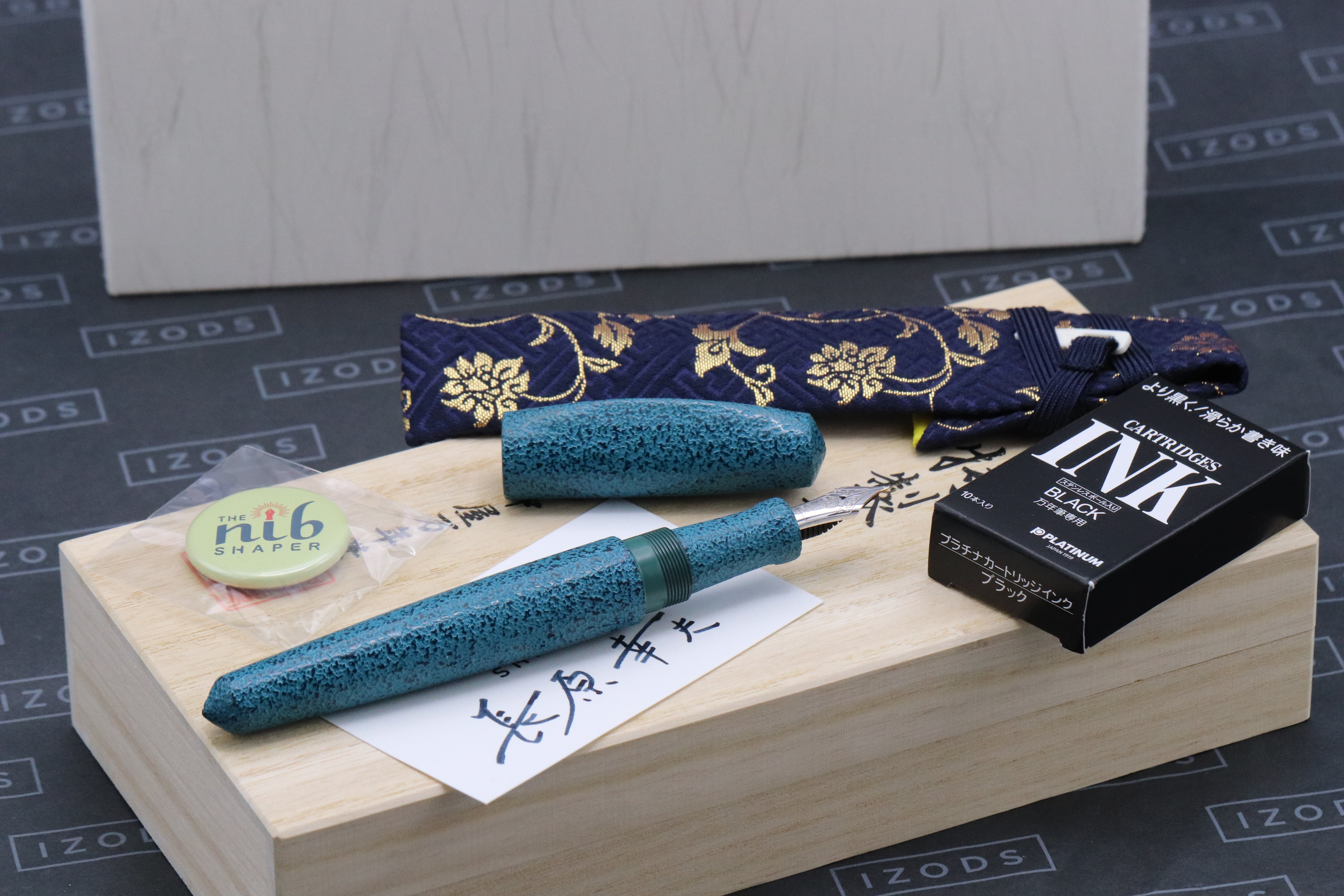 Nakaya Dorsal Fin 1 Midori Ishime Fountain Pen - Yukio Nagahara