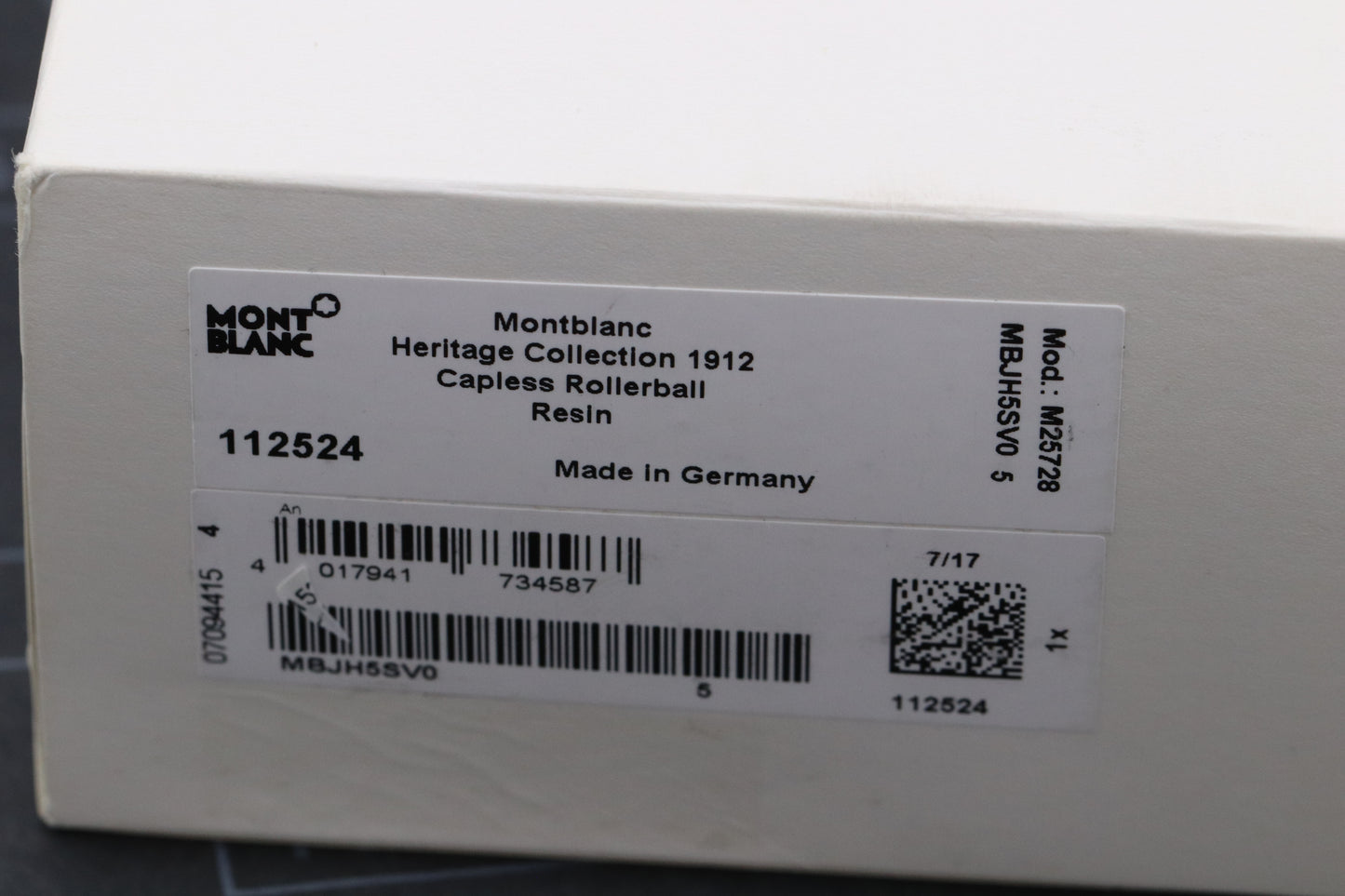 Montblanc Heritage 1912 Capless Rollerball Pen - UNUSED