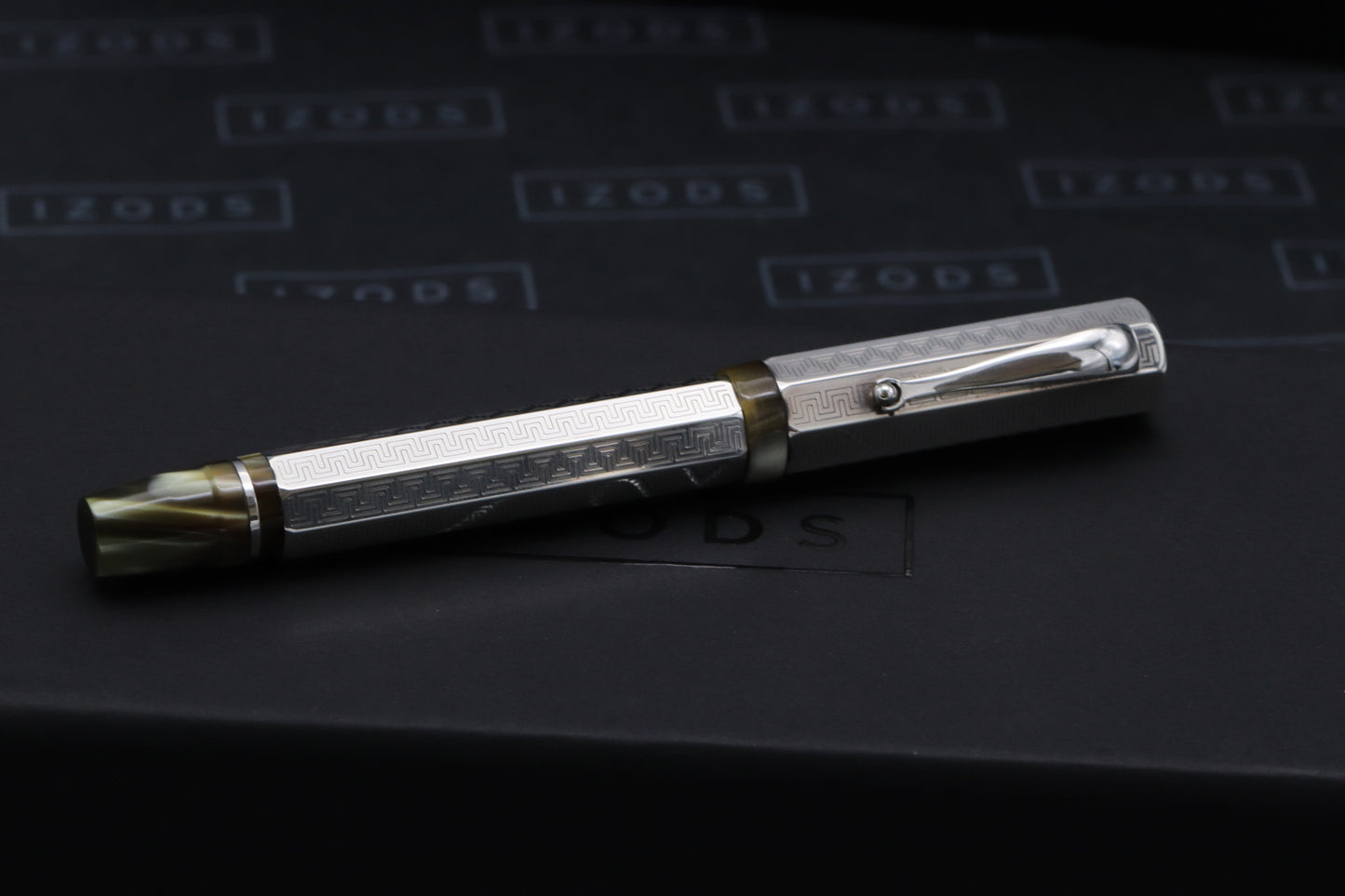 Montegrappa Privilege Deco Sterling Silver Green Fountain Pen