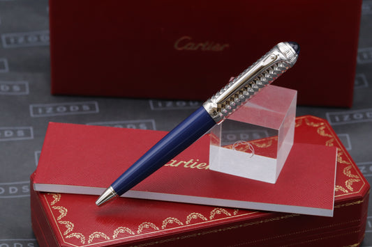 Cartier R de Cartier Blue Palladium Ballpoint Pen