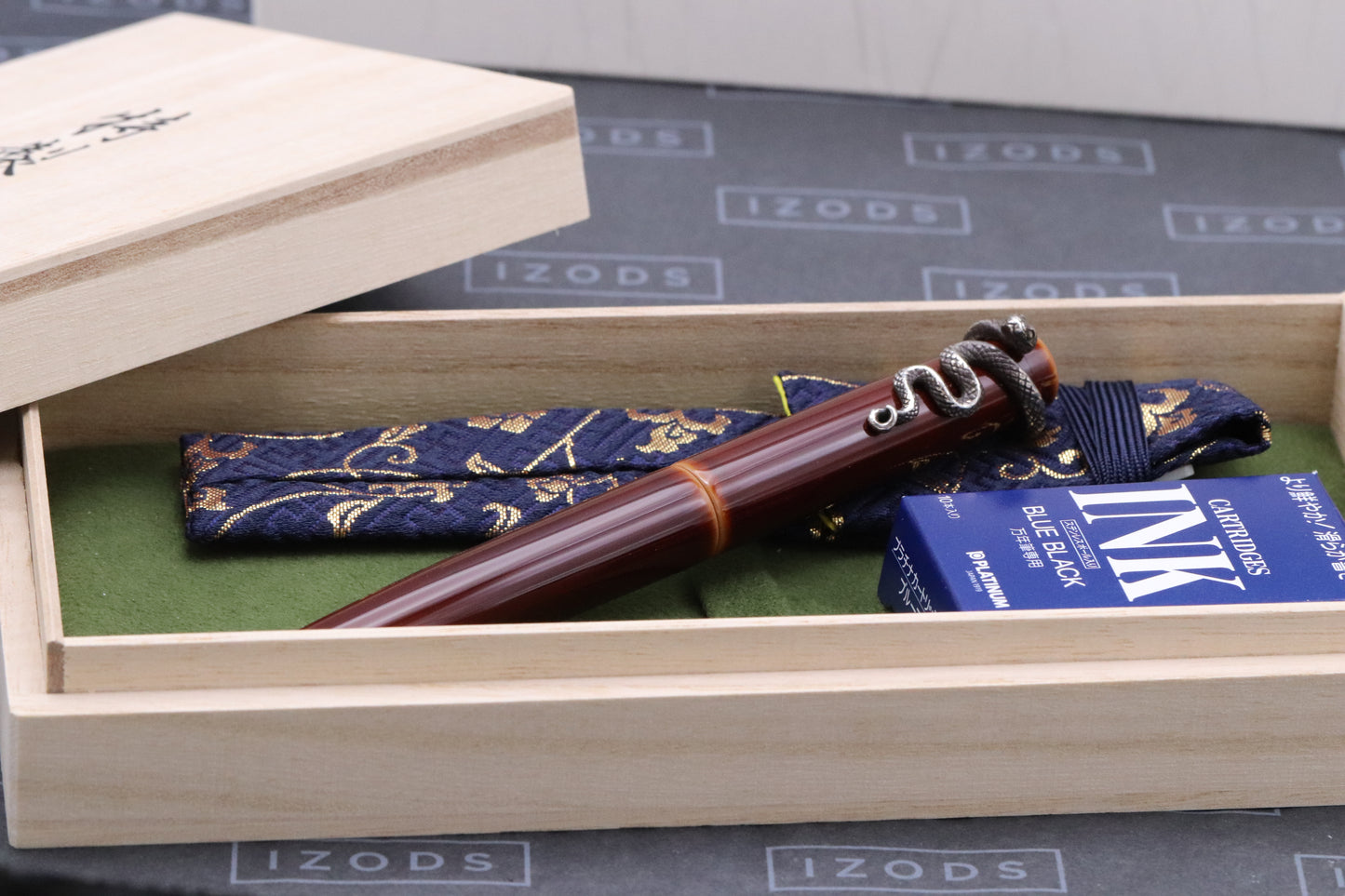 Nakaya Piccolo Long Writer Toki-Tamenuri Fountain Pen Snake Stopper
