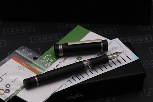 Conid Bulkfiller Regular Delrin Titanium Fountain Pen - #6 Medium Steel Nib image 1