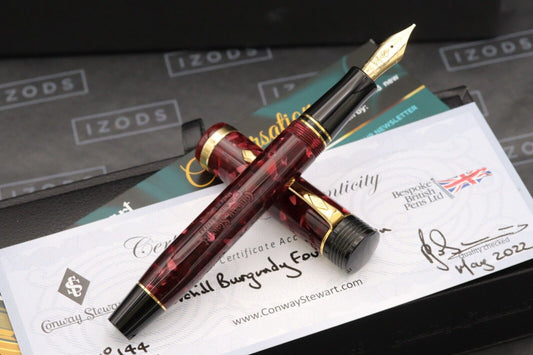 Conway Stewart Churchill Burgundy Fountain Pen - IB Nib image 1