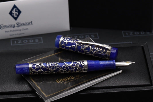Conway Stewart Chatsworth Simpole Silver Blue LE25 Fountain Pen - UNUSED image 1