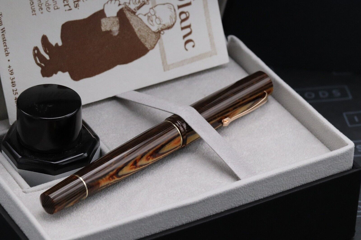 Goldfink by Leonardo MZ Grande Arco Bronze Celluloid Fountain Pen -#8 Fine Nib image 8