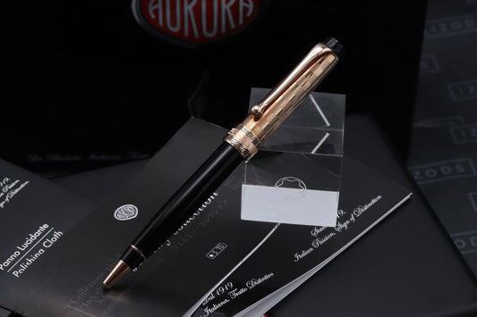 Aurora Optima Deco Red Gold Sterling Silver Jewelry Ballpoint Pen - UNUSED image 1