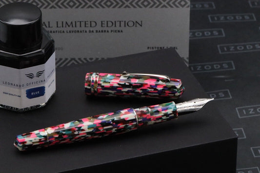 Leonardo MZ Grande Confetti Celluloid Fountain Pen - Broad #8 La Fenice Nib image 1