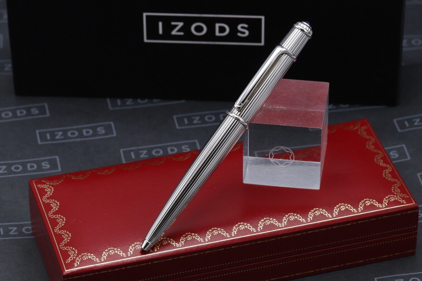 Cartier Diabolo Platinum-Plated Godron Ballpoint Pen image 1