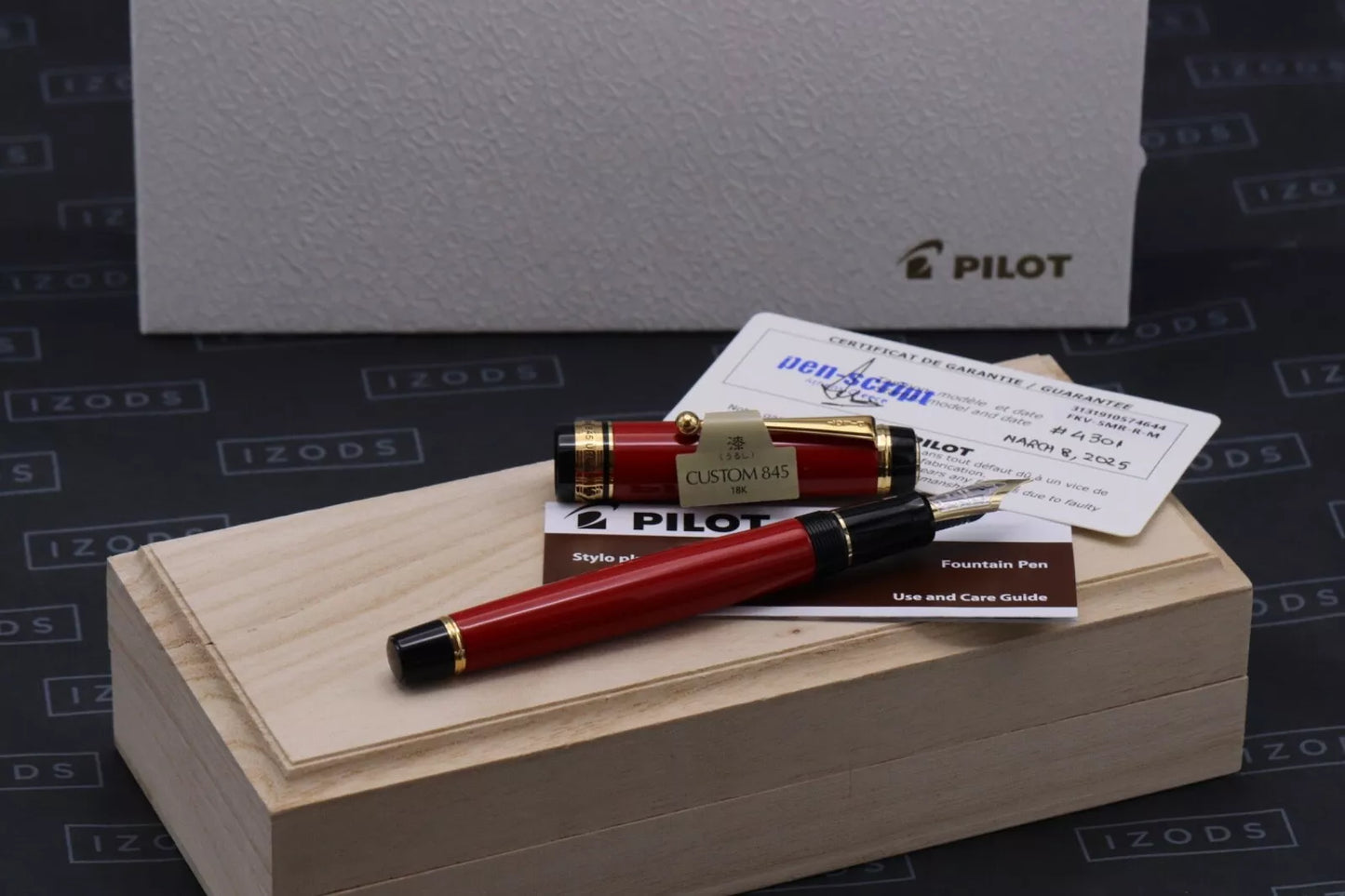 Pilot Custom 845 Urushi Vermillion Fountain Pen - UNUSED image 0