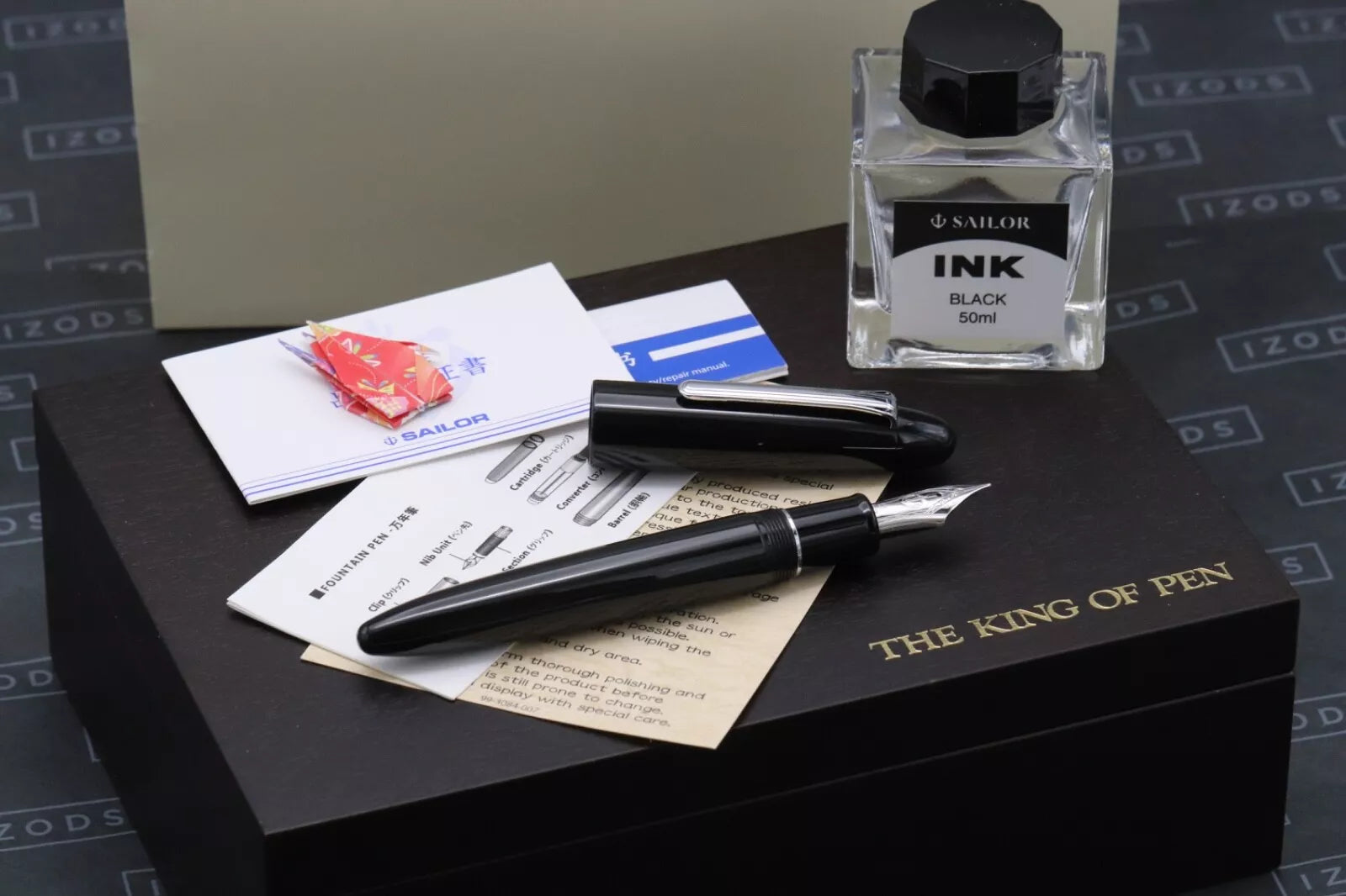 Sailor King of Pen Black Ebonite Fountain Pen image 0