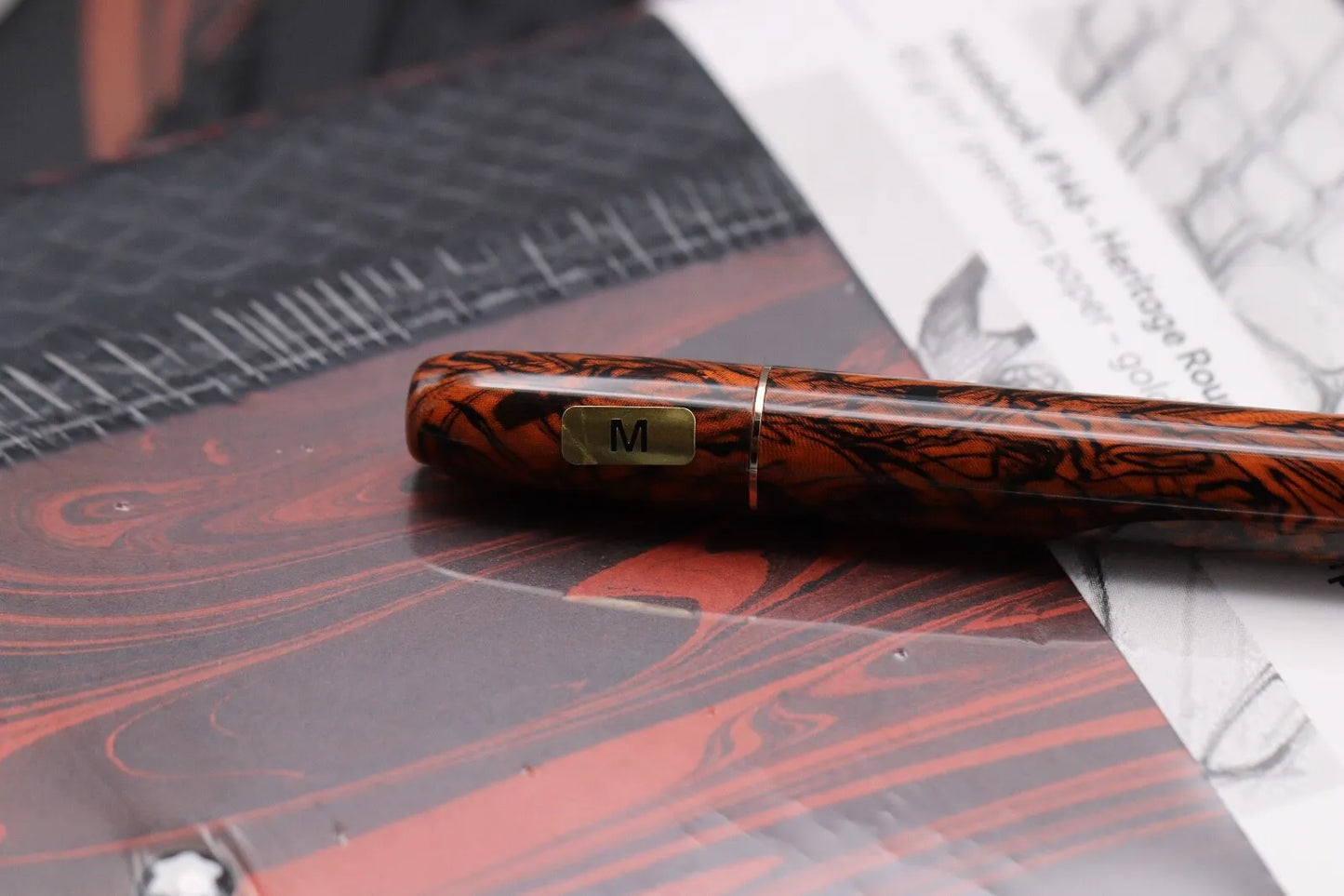 Montblanc Heritage Serpent Marble 'Gift of Writing' Fountain Pen Set - UNUSED image 7