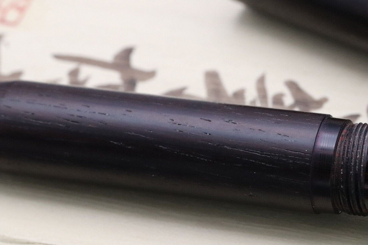 Hakase RW10B Rosewood Fountain Pen - Stub Nib image 3