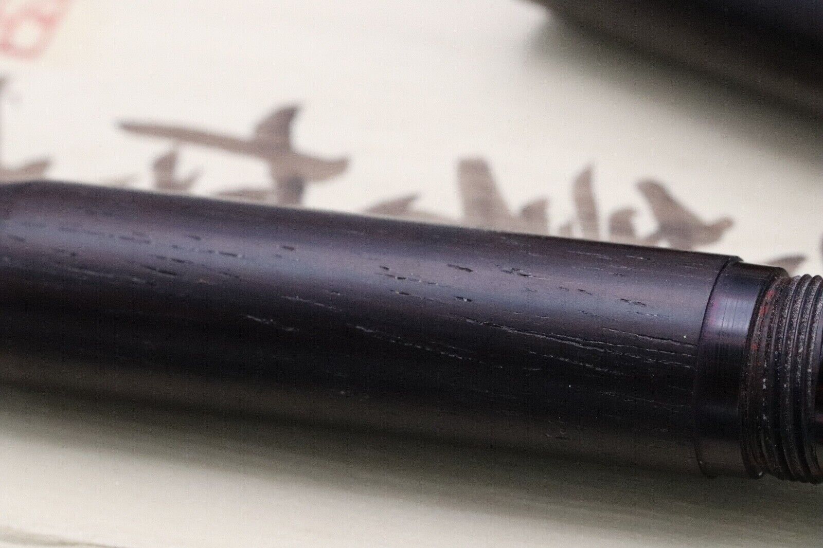 Hakase RW10B Rosewood Fountain Pen - Stub Nib image 3