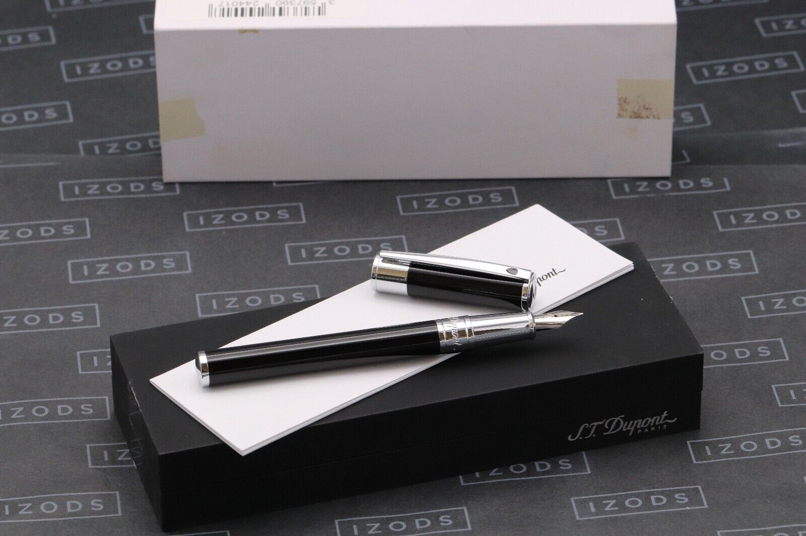 S.T. Dupont D-Initial Duotone Black Chrome Fountain Pen - UNUSED image 0