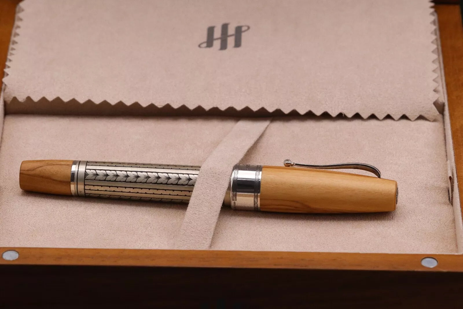 Montegrappa Extra Custom Olivewood Sterling Silver Fountain Pen image 9