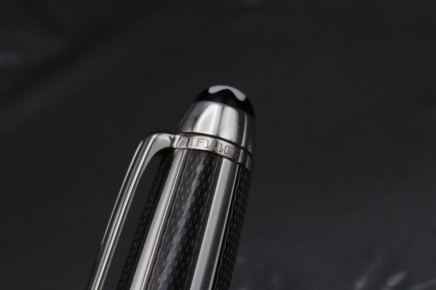 Montblanc Meisterstuck 163 Classique Silve Fibre Guilloche Rollerball Pen image 3