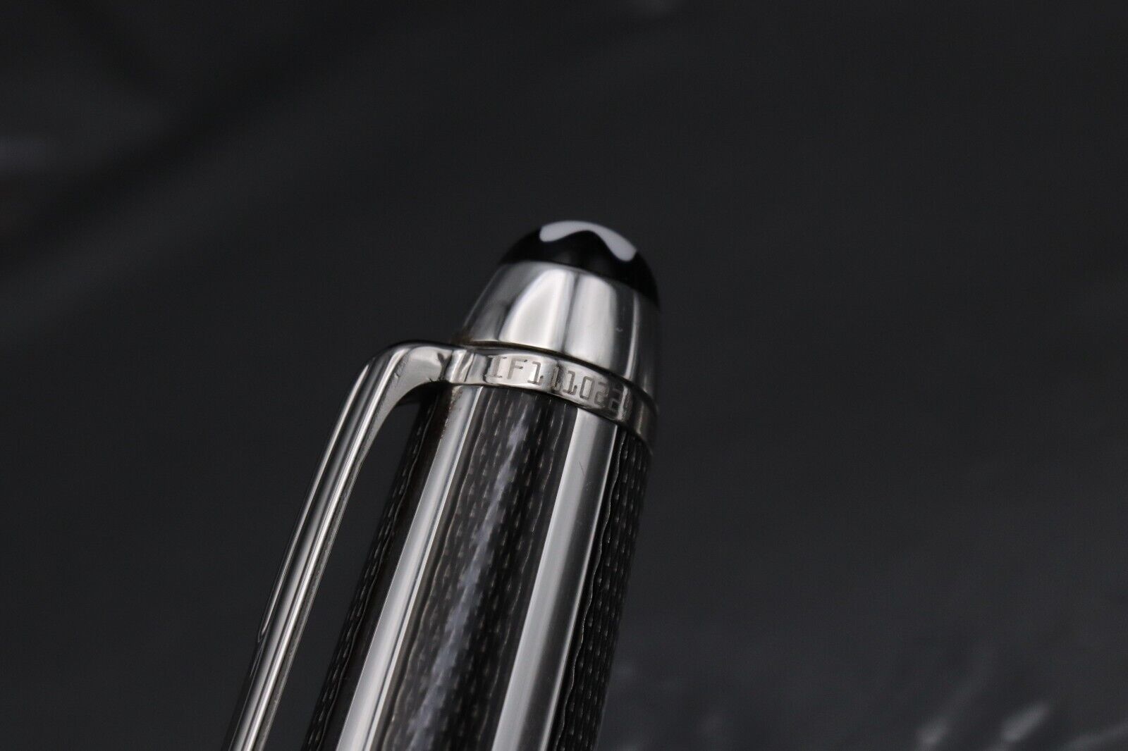 Montblanc Meisterstuck 163 Classique Silve Fibre Guilloche Rollerball Pen image 3
