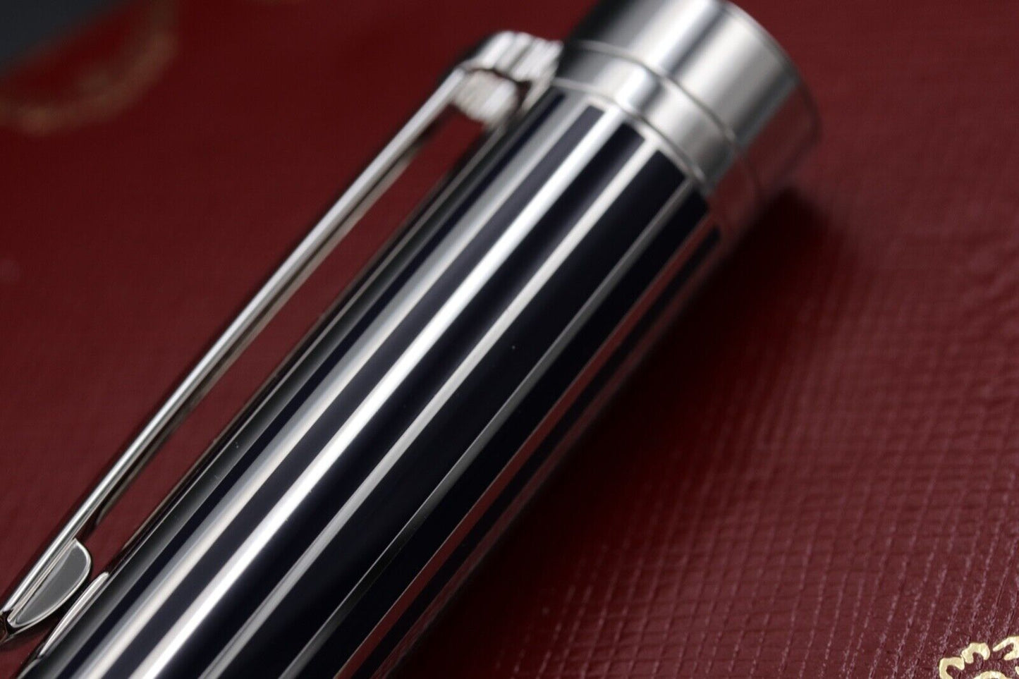 Cartier Pasha Platinum-Plated Striped Lacquer Ballpoint Pen image 3