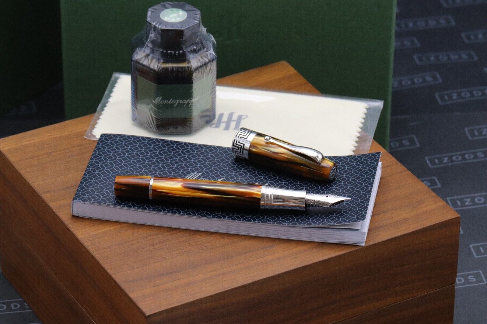 Montegrappa Extra 1930 Turtle Brown Celluloid Fountain Pen - Stub Nib image 0