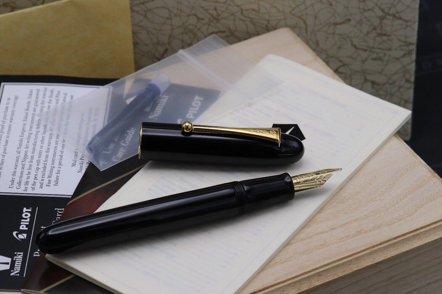 Namiki Yukari Royale Black Urushi Fountain Pen – Broad Stub John Sorowka Nib image 1