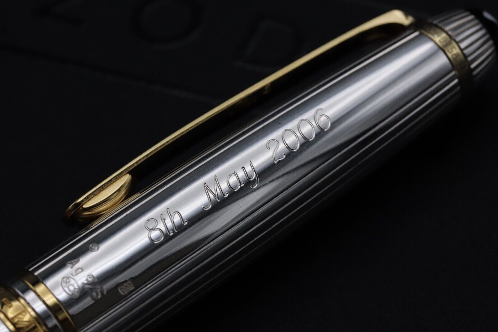 Montblanc Meisterstuck 144 Classique AG925 Solitaire Pinstripe Fountain Pen image 4