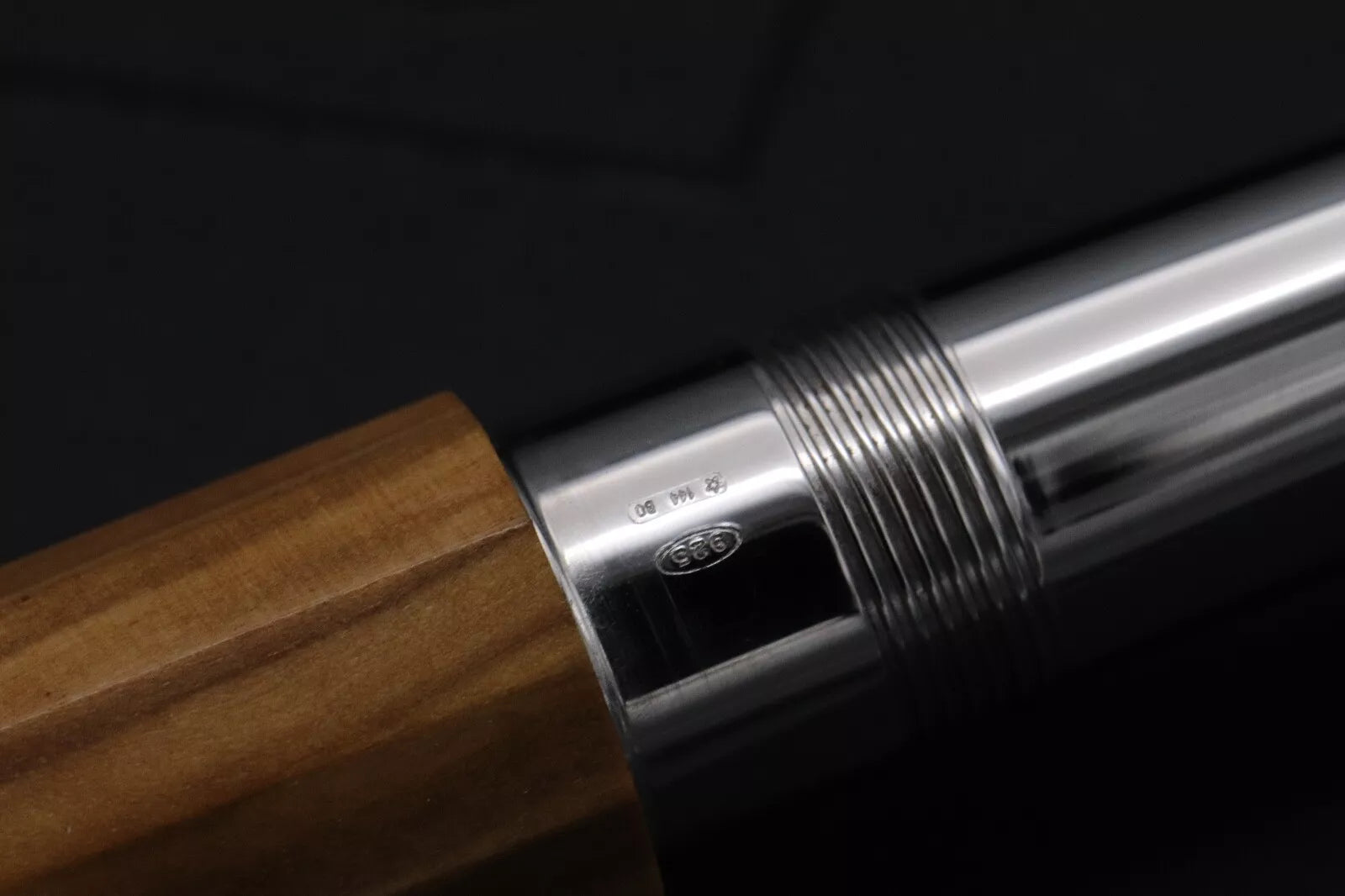 Omas Milord Olive Wood Sterling Silver Fountain Pen image 5