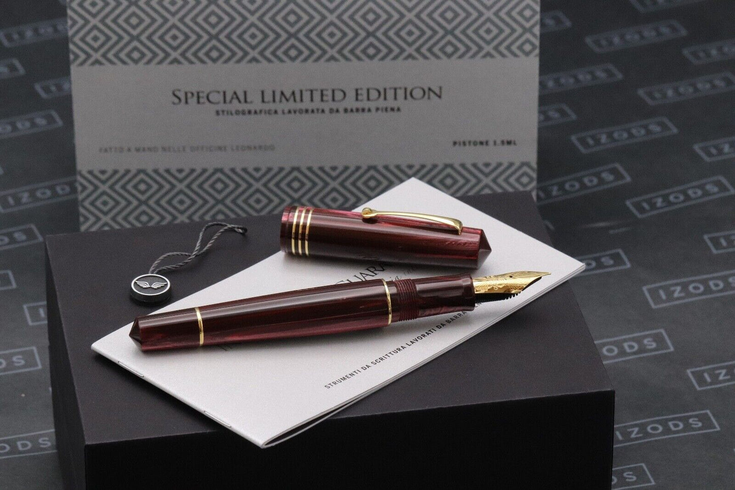 Leonardo MZG Rubino Celluloid Fountain Pen - #8 La Fenice EF Nib image 0